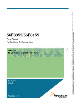 56F8355 datasheet - 16-Bit Digital Signal Controllers