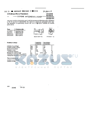 2N2219 datasheet - NPN Silicon Planar Transistors