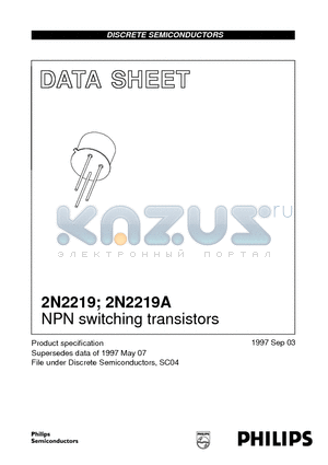 2N2219A datasheet - NPN switching transistors