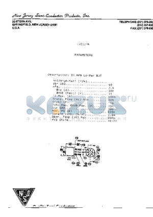 2N2223A datasheet - SI NPN LO-PWR BJT