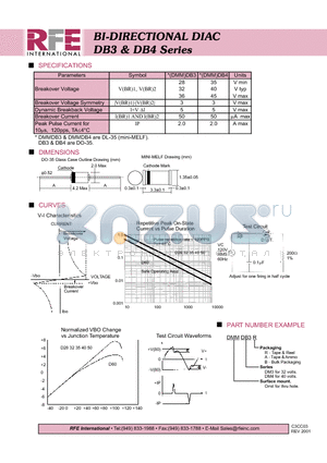 DMMDB4A datasheet - BI-DIRECTIONAL DIAC DB3 & DB4 Series