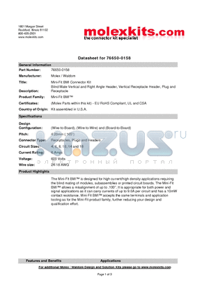 57031-6000 datasheet - Blind Mate Vertical and Right Angle Header, Vertical Receptacle Header, Plug and Receptacle