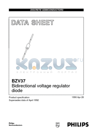 BZV37 datasheet - Bidirectional voltage regulator diode