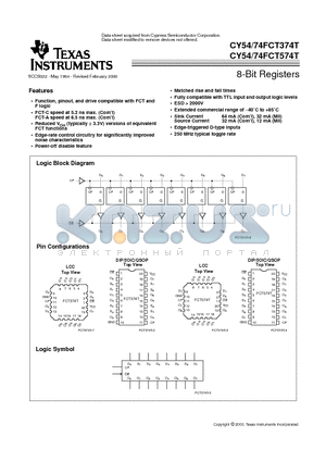 CY5474FCT374T datasheet - 8-Bit Registers