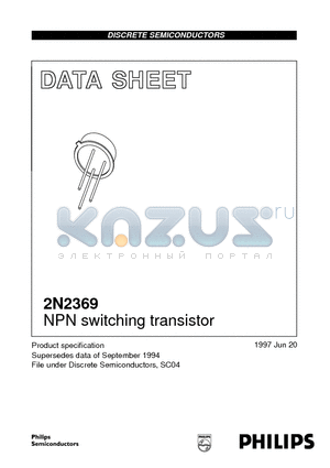 2N2369 datasheet - NPN switching transistor