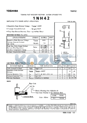 1NH42 datasheet - FAST RECOVERY (SWITCHING TYPE POWER SUPPLY APPLICATIONS)