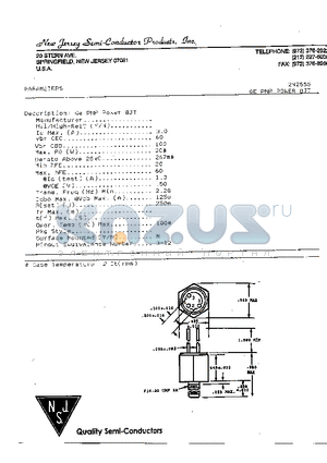 2N2555 datasheet - 20 STERN AVE SPRINGFIELD,NEW JERSEY 07081 U.S.A