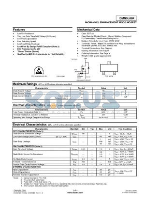 DMN5L06K datasheet - N-CHANNEL ENHANCEMENT MODE MOSFET