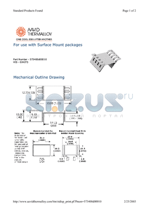 573400D00010 datasheet - For use with Surface Mount packages