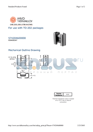 574204B00000 datasheet - For use with TO-202 packages