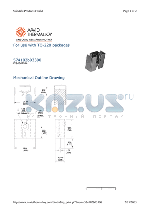 574102B03300 datasheet - For use with TO-220 packages