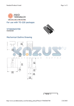 574602B03700 datasheet - For use with TO-220 packages