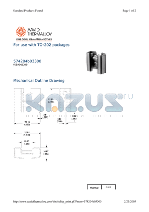 574204B03300 datasheet - For use with TO-202 packages