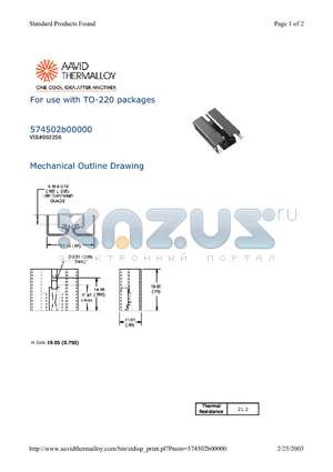 574502B00000 datasheet - For use with TO-220 packages
