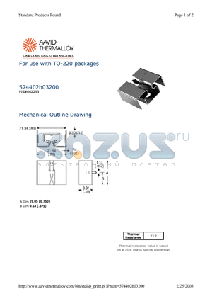574402B03200 datasheet - For use with TO-220 packages