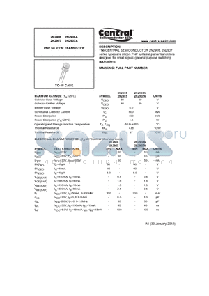2N2906 datasheet - PNP SILICON TRANSISTOR