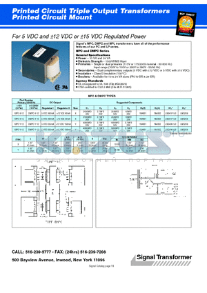 DMPC-Y-12 datasheet - 5 VDC and a12 VDC or a15 VDC Regulated Power