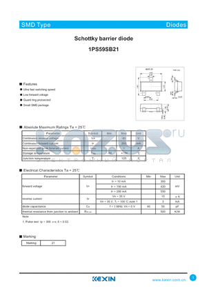 1PS59SB21 datasheet - Schottky barrier diode