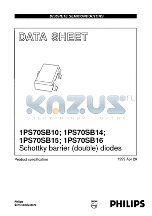 1PS70SB16 datasheet - Schottky barrier (double) diodes