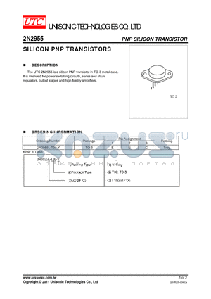 2N2955_11 datasheet - SILICON PNP TRANSISTORS