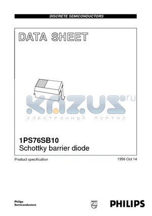 1PS76SB10 datasheet - Schottky barrier diode