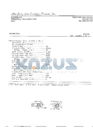 2N3005 datasheet - SCR, V(DRM) < 50 V