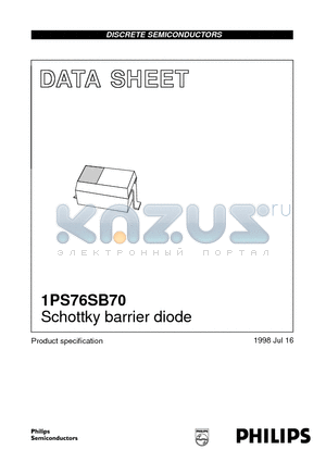 1PS76SB70 datasheet - Schottky barrier diode