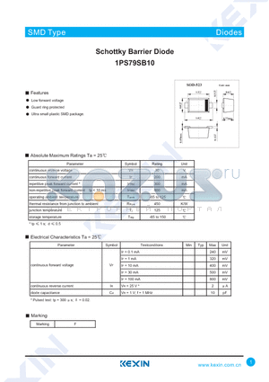 1PS79SB10 datasheet - Schottky Barrier Diode