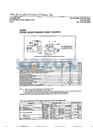 2N3008 datasheet - SILICON REVERSE-BLOCKING TRIODE THYRISTOR