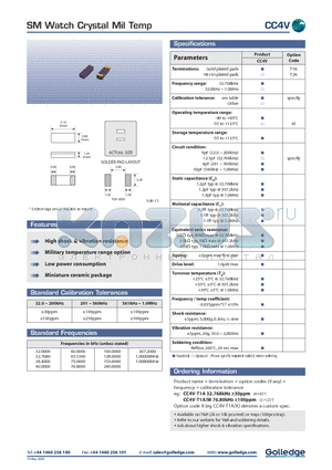 CC4V-T1M datasheet - SM Watch Crystal Mil Temp