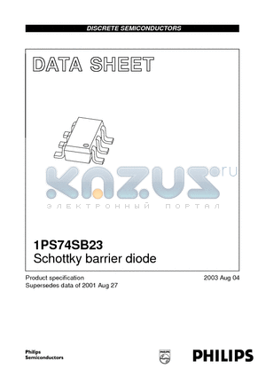 1PS74SB23 datasheet - Schottky barrier diode