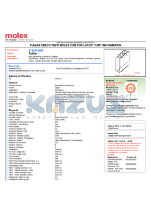75331-0467 datasheet - 1.85mm by 1.85mm (.073 by .073