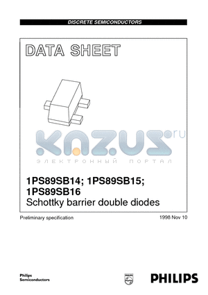 1PS89SB15 datasheet - Schottky barrier double diodes