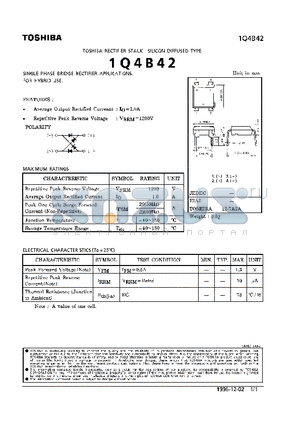 1Q4B42 datasheet - RECTIFIER STACK (SINGLE PHASE BRIDGE RECTIFIER APLICATIONS)