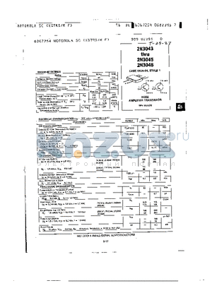 2N3045 datasheet - DUAL AMPLIFIER TRANSISTOR