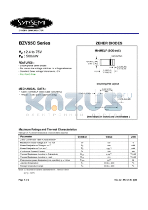 BZV55C13 datasheet - ZENER DIODES