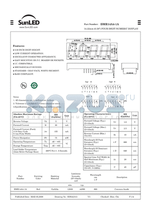 DMR14A4-1A datasheet - 14.22mm (0.56