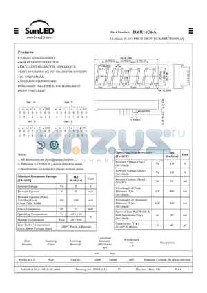 DMR14C4-A datasheet - 14.22mm (0.56) FOUR DIGIT NUMERIC DISPLAY
