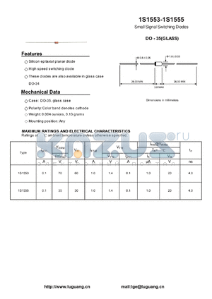1S1555 datasheet - Small Signal Switching Diodes