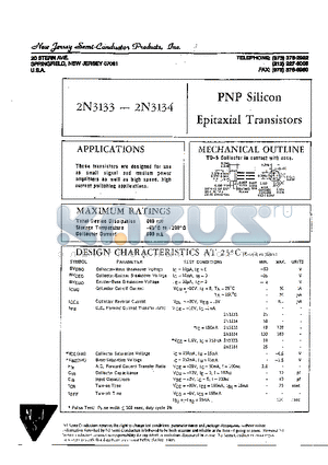 2N3134 datasheet - PNP SILICON EPITAXIAL TRANSISTORS