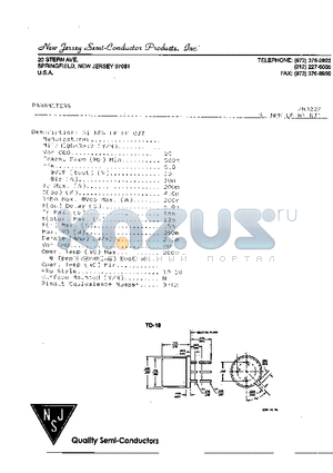 2N3227 datasheet - SI NPN LP HF BJT MANUFACTURER