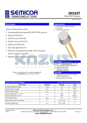 2N3227_02 datasheet - Silicon NPN Transistor