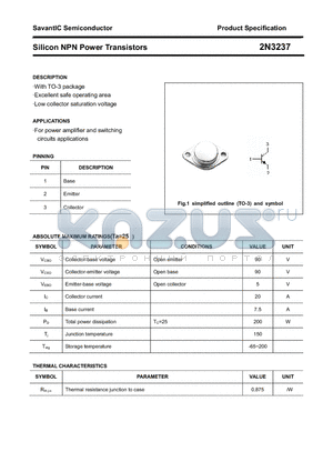 2N3237 datasheet - Silicon NPN Power Transistors