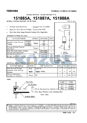 1S1885A datasheet - RECTIFIER (GENERAL PURPOSE RECTIFIER APPLICATIONS)