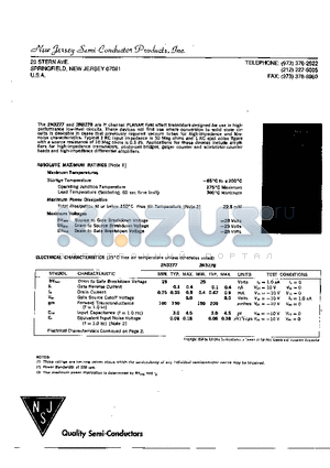 2N3277 datasheet - SPRINGFIELD, NEW JERSEY 07081