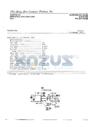 2N3331 datasheet - P-CHANNEL JFET MANUFATURER