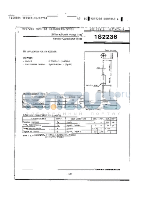 1S2236 datasheet - SILICON EPITAXIAL PLANAR TYPE VARIABLE CAPACITANCE DIODE