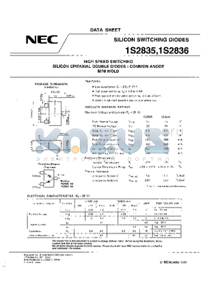 1S2835 datasheet - SILICON SWITCHING DIODES