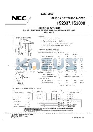 1S2837 datasheet - SILICON SWITCHING DIODES