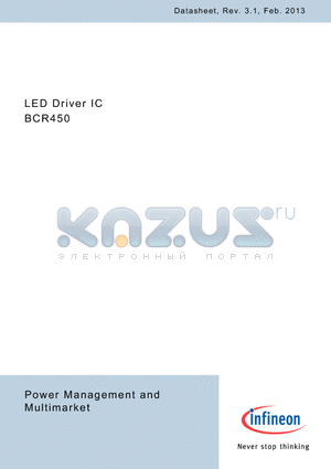 BCR450 datasheet - LED Driver IC